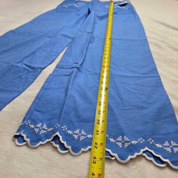 New 31 Maeve x Anthropologie The Colette lace trim full-length wide-leg pants - Picture 4 of 11